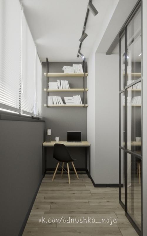 Интерьер квартиры - студии в стиле лофт для холостяка. 06