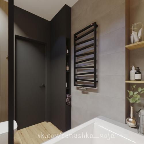 Интерьер квартиры - студии в стиле лофт для холостяка. 09