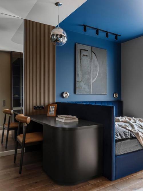 Современный минималистичный интерьер однокомнатной квартиры 35 кв. 05