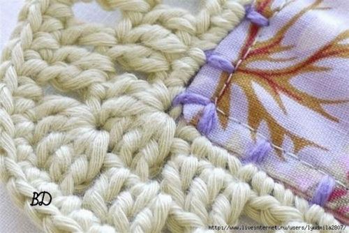 Плед из обвязанных крючком лоскутков. 04