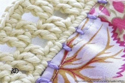 Плед из обвязанных крючком лоскутков. 03