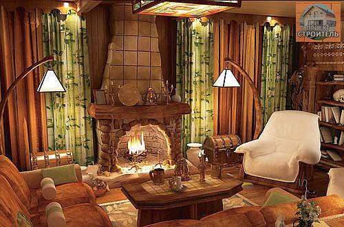 Дом общей площадью 164, 5 м выполнен из кирпича, а в отделке интерьеров использовали дерево - дуб и орех. 03