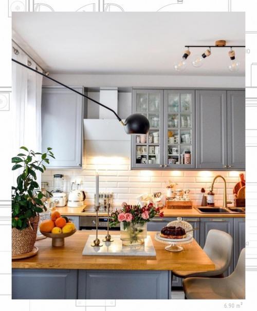 Традиционная кухня в сером цвете. 07