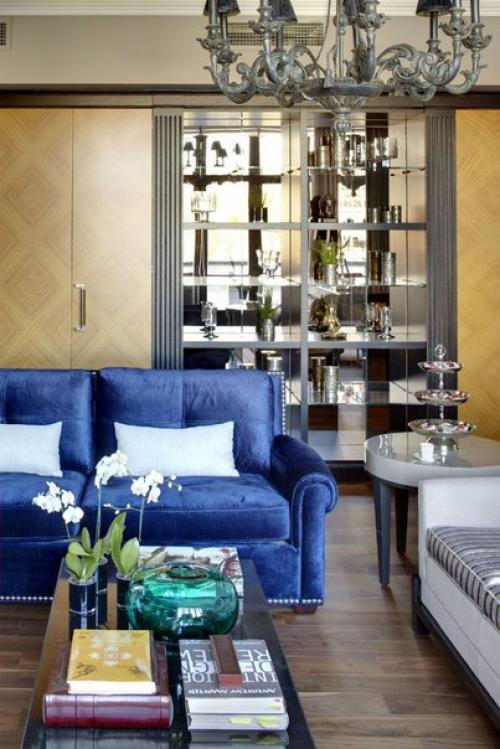 Роскошный интерьер гостиной выполненный в стиле современной классики с элементами арт - деко. 05