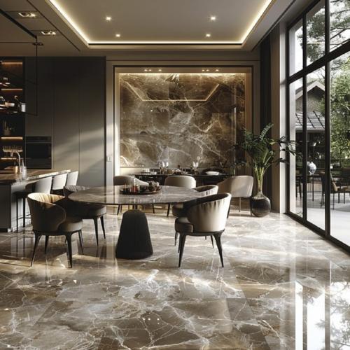 Belleza Embito Patrin Brown 600*1200 - плитка под мрамор светло-коричневого цвета, полированная, керамогранит для ванной или кухни 60 х 120 см. 02