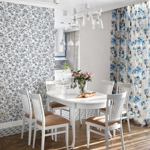 Пример того, как можно совместить гостиную со столовой. 02