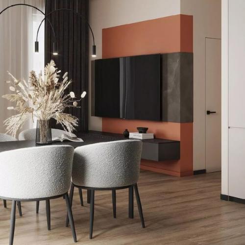 В интерьере этой кухни - гостиной удалось сохранить визуальную цельность помещения, несмотря на 2 разные функции. 02