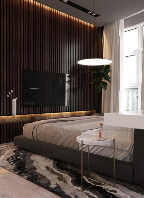 В проектах множества современных квартир и домов можно встретить декоративные рейки в интерьере. 02