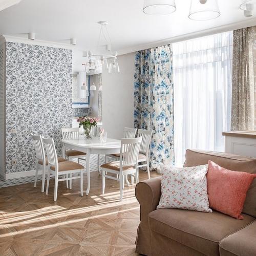 Пример того, как можно совместить гостиную со столовой. 04