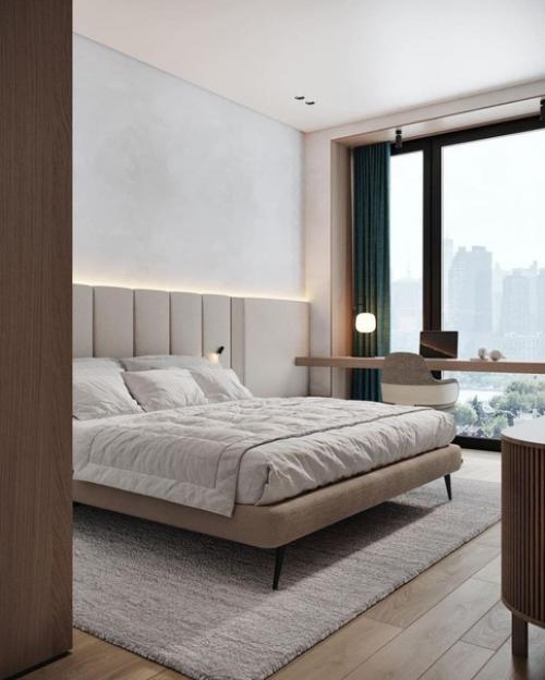 Спальня с рабочим столом у окна. 03