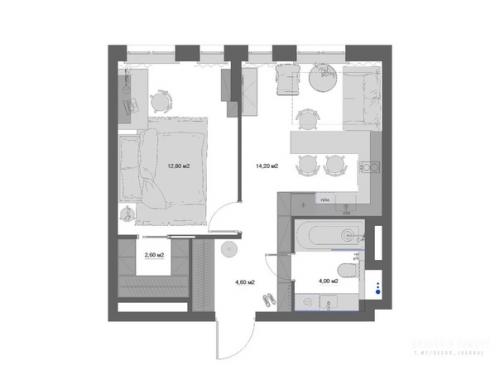 Квартира 38 м для студента. 09