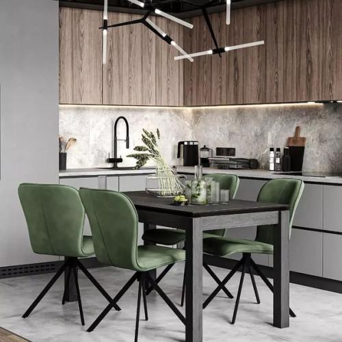 Серый - это комфортный цвет, говорим мы глядя на этот лаконичный дизайн интерьера кухни - гостиной площадью 22 кв. 01