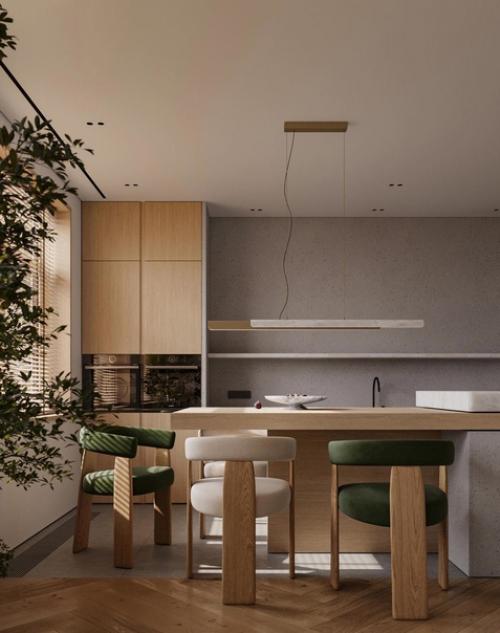 Дизайн проект кухни - гостиной в современном стиле. 01