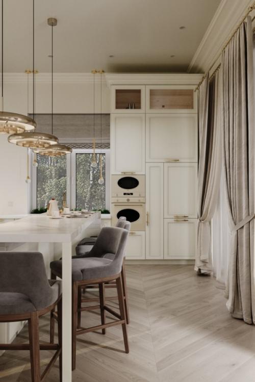 Всем привет.  Первая большай работа по визуализаци интерьера с элементами классического стиля. 07