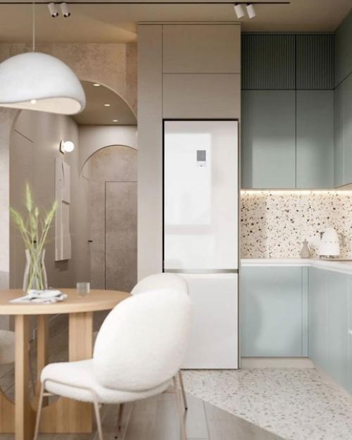 Кухня - гостиная площадью 25 м 2. что в этом интерьере вам понравилось, а что изменили бы для себя? 01