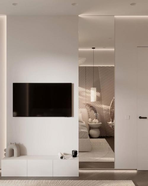 Нежный дизайн спальной комнаты, площадью 17 кв. 07