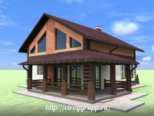 Индивидуальный четырёхкомнатный жилой дом мансардного типа. 01