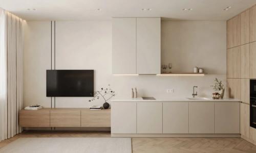 Светлый проект 1-комнатной квартиры 40, 8 м 2 в ЖК Headliner в Москве. 01