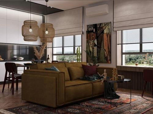 Небанальный проект двушки в стиле бохо. 01