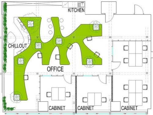Дизайн интерьера офиса Greenhouse от студии Openad. 09