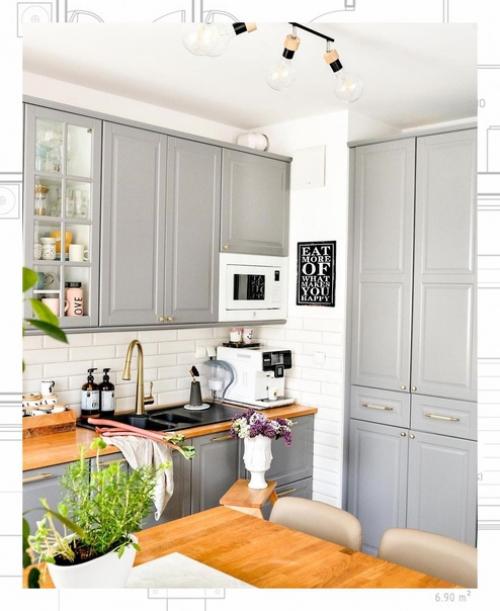 Традиционная кухня в сером цвете. 05