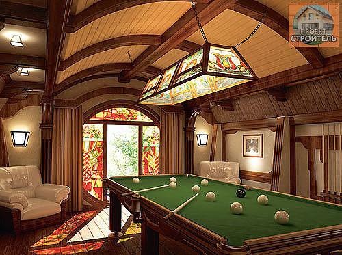 Дом общей площадью 164, 5 м выполнен из кирпича, а в отделке интерьеров использовали дерево - дуб и орех. 04