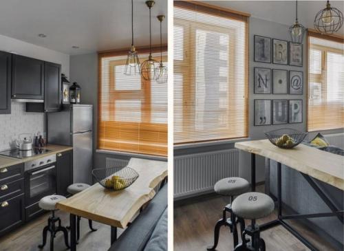 Современный, средне - бюджетный интерьер квартиры - студии площадью 33 кв. 03