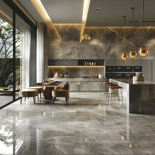 Belleza Embito Patrin Brown 600*1200 - плитка под мрамор светло-коричневого цвета, полированная, керамогранит для ванной или кухни 60 х 120 см. 04