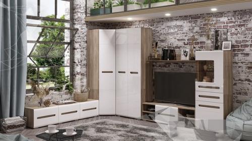 Модульная гостиная Наоми - это свежий одухотворенный интерьер, наполненный светом, комфортом и функциональностью. 01