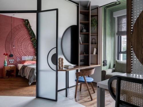 Реализованный интерьер квартиры с восточными мотивами в Москве, для предпринимателя. 02