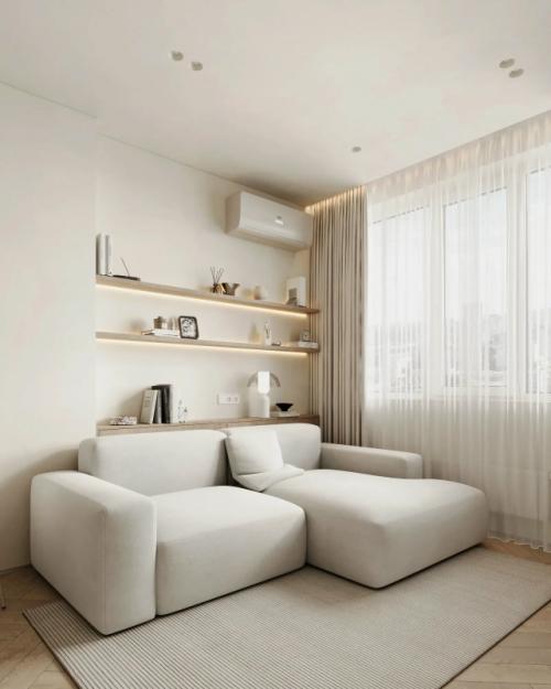 Светлый проект 1-комнатной квартиры 40, 8 м 2 в ЖК Headliner в Москве. 05