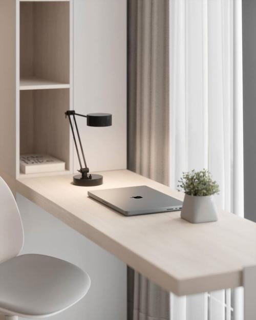 Нежный дизайн спальной комнаты, площадью 17 кв. 08