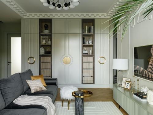 Реализованный интерьер современной квартиры с элементами ар - деко в Санкт-петербурге. 02