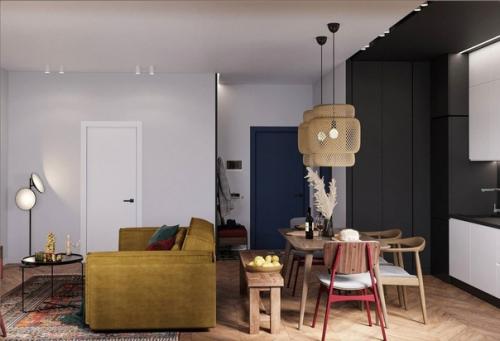 Небанальный проект двушки в стиле бохо. 03