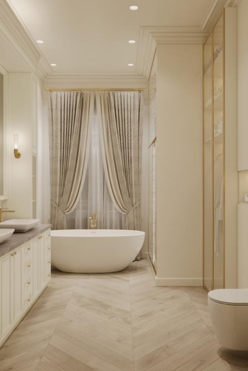 Всем привет.  Первая большай работа по визуализаци интерьера с элементами классического стиля. 05