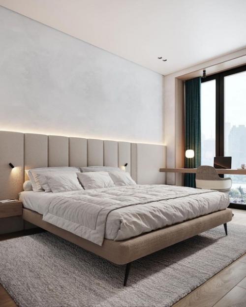 Спальня с рабочим столом у окна. 04