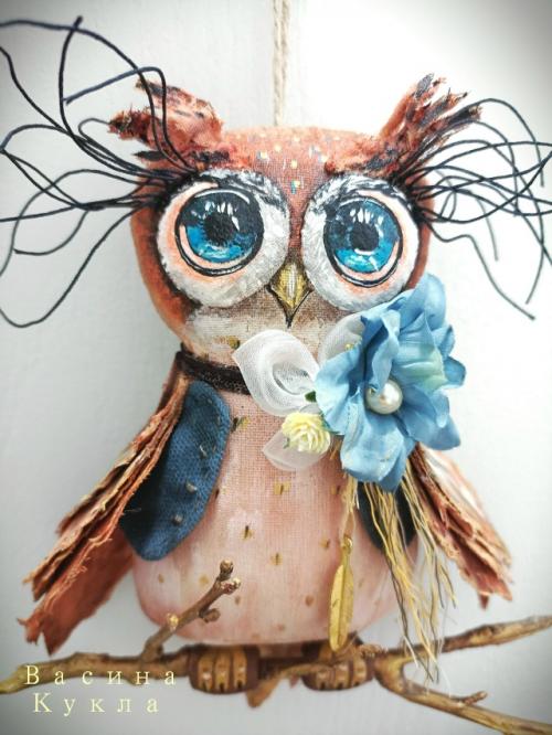 Сказочная сова на золотом листе осени! 02