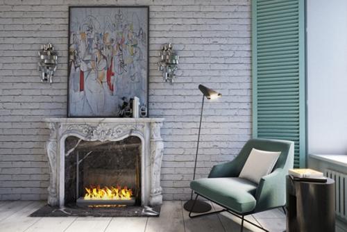 Спокойный и нежный дизайн интерьера в стиле Loft. 06