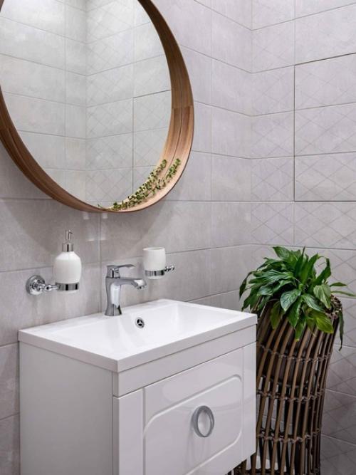 Интерьер в стиле неоклассики с изолированной кухней и кабинетом на балконе. 09