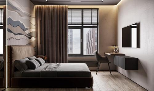 Проект 1-комнатной квартиры 40 м 2 для молодого человека. 07