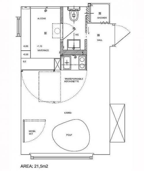 Интересное дизайнерское решение обустройства своего жилища с использованием трансформирующейся мебели. 07
