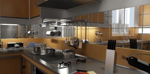 Использование зеркал в дизайне кухни. 08