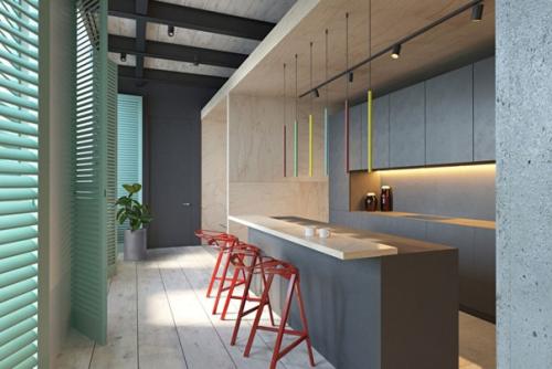 Спокойный и нежный дизайн интерьера в стиле Loft. 03