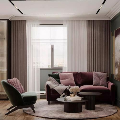 Яркая, эффектная кухня - гостиная. 07