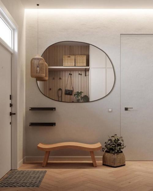 Кухня - гостиная и прихожая в частном доме в стиле эко - минимализм. 08