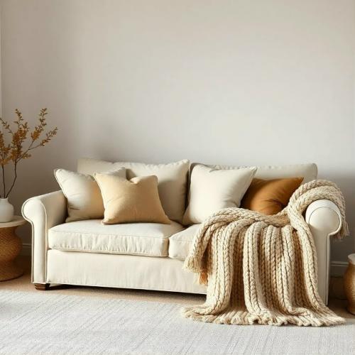 Гостиные в монохромном стиле с акцентом на мелочах: декор и текстиль. 01