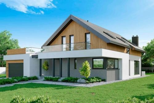 Эскизный проект одноэтажного дома с мансардной. 01