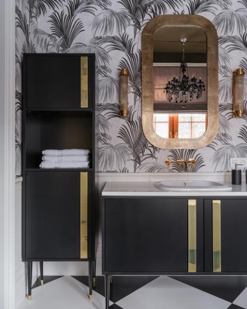 Фотографии интерьера ванной комнаты из реализованного проекта частного дома от дизайнера Zelenskyroman. 01