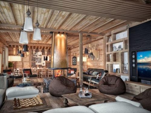 Стиль шале. Сказочный швейцарский стиль шале идеально подходит для деревянных домов, поскольку потребуется минимальная отделка. 03