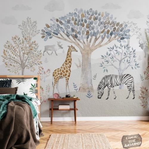 Фотообои Сказочный лес - очень красивое решение для оформления интерьера детской комнаты девочки или мальчика. 03